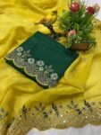 Latest Embroidery Designer work Saree-04